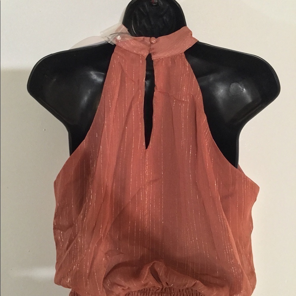 COPPER BOHO HALTER TIERED DRESS - Picture 3 of 8